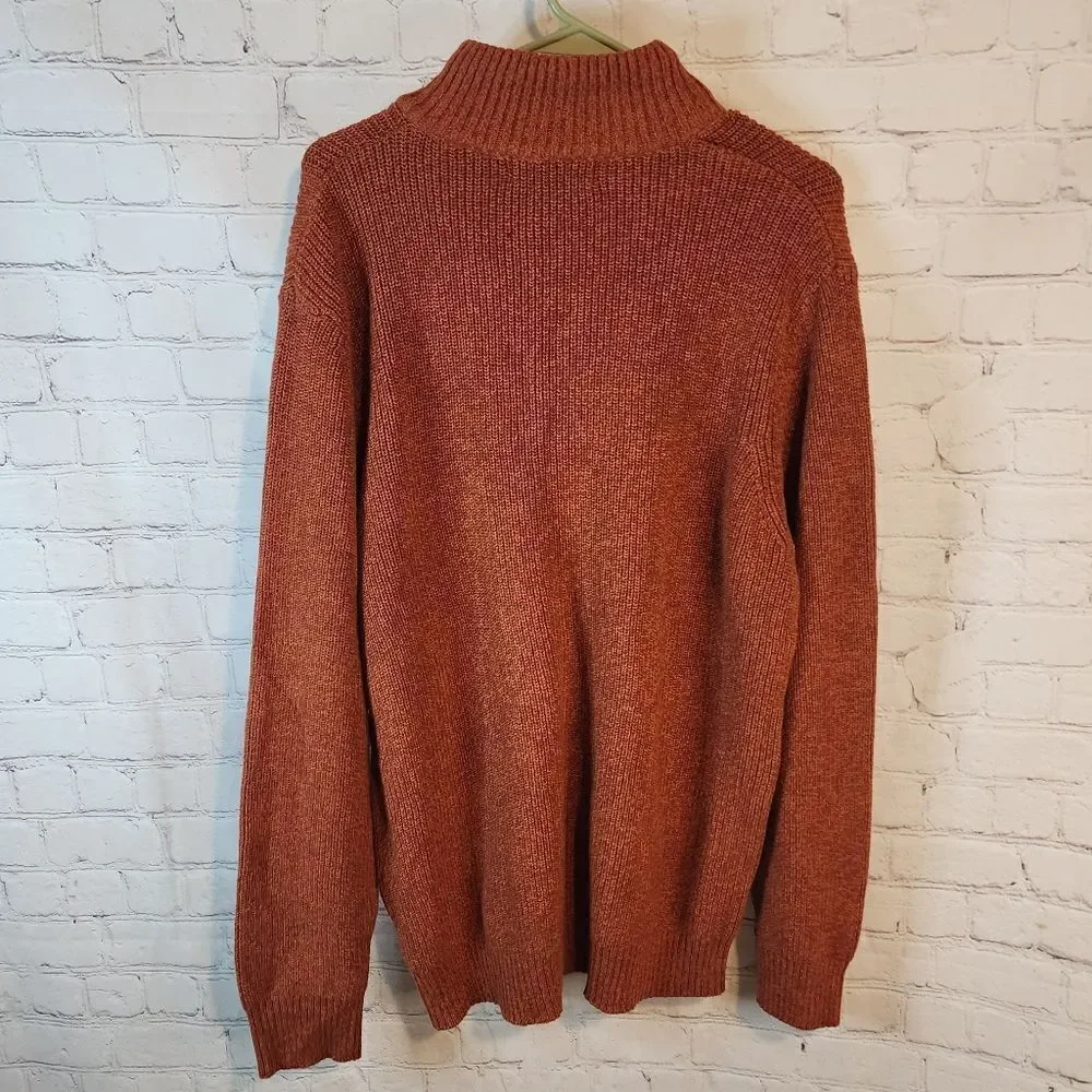 Men's G.H. Bass & Co button-up turtle neck sweater, size XL